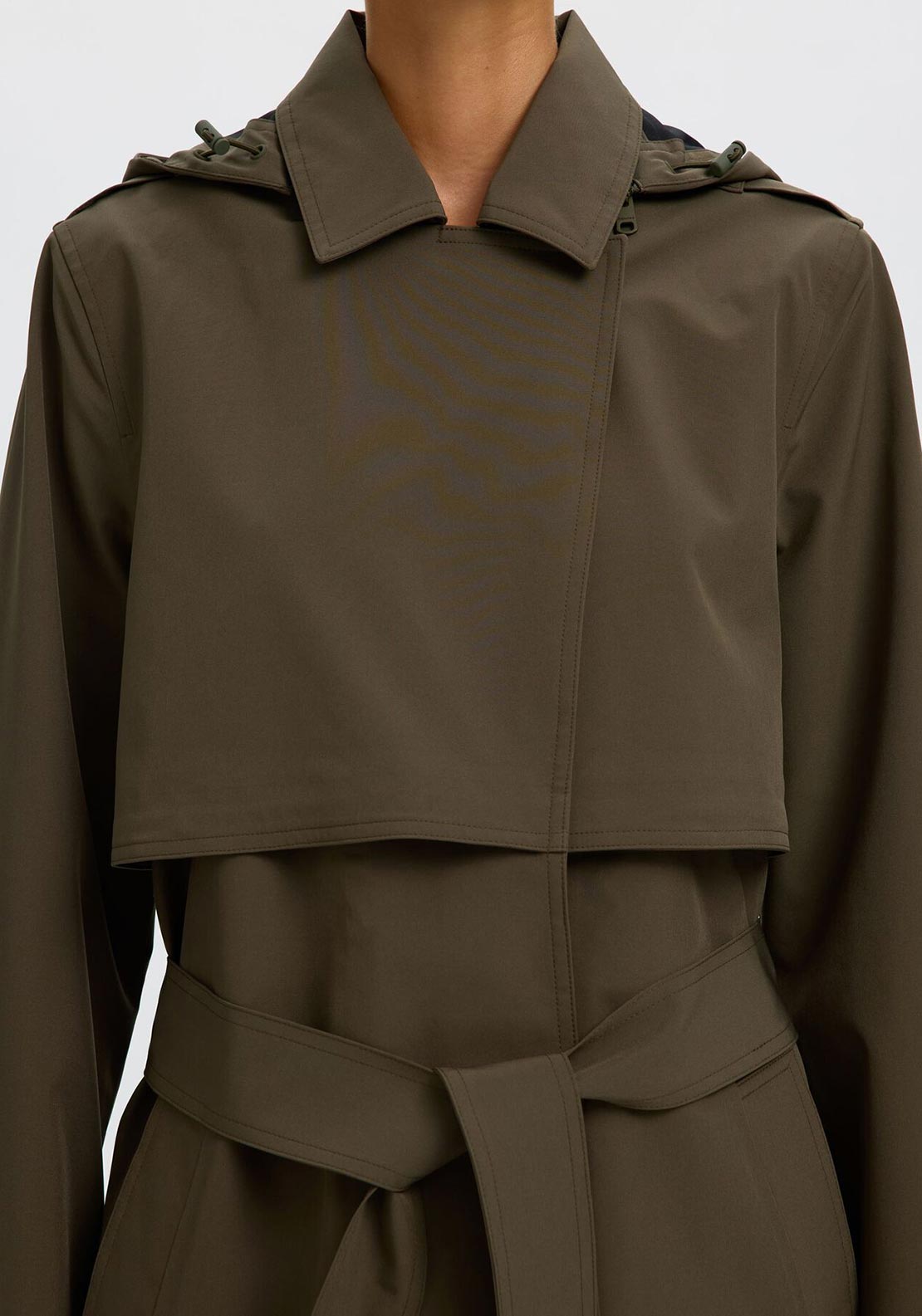 Selected Femme A-line Trenchcoat, Green