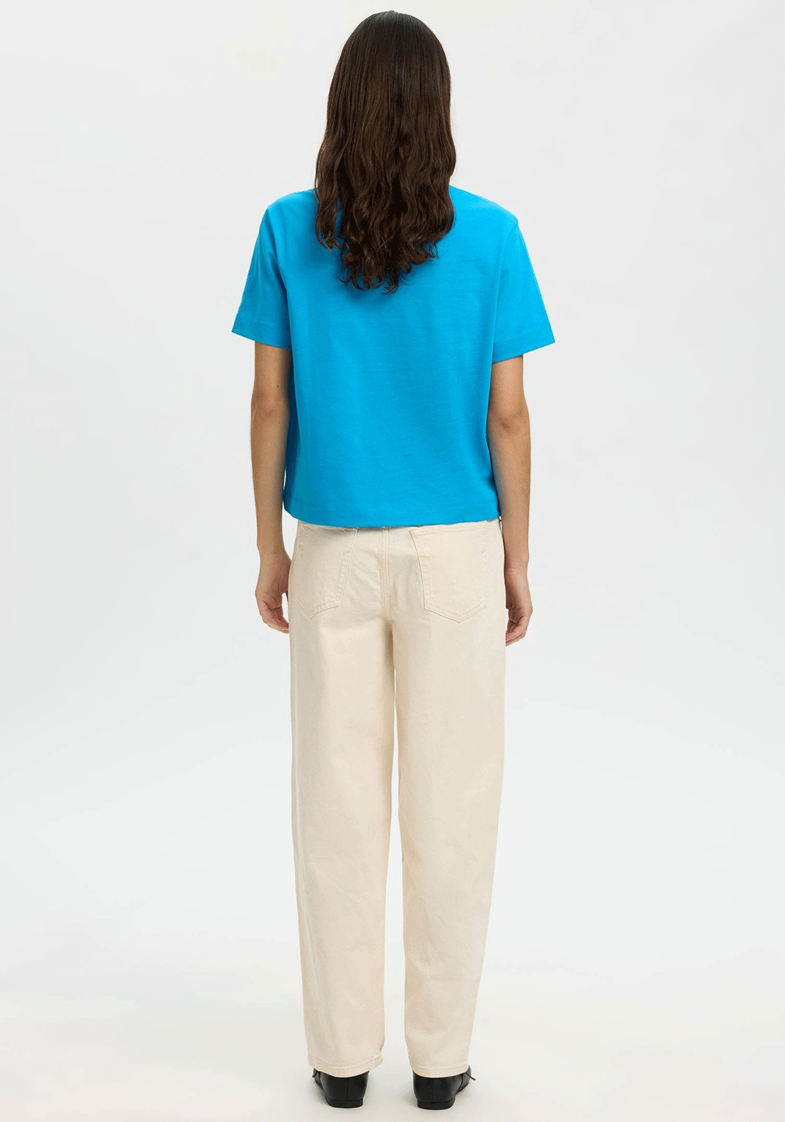 Selected Femme Boxy T-Shirt, Blue