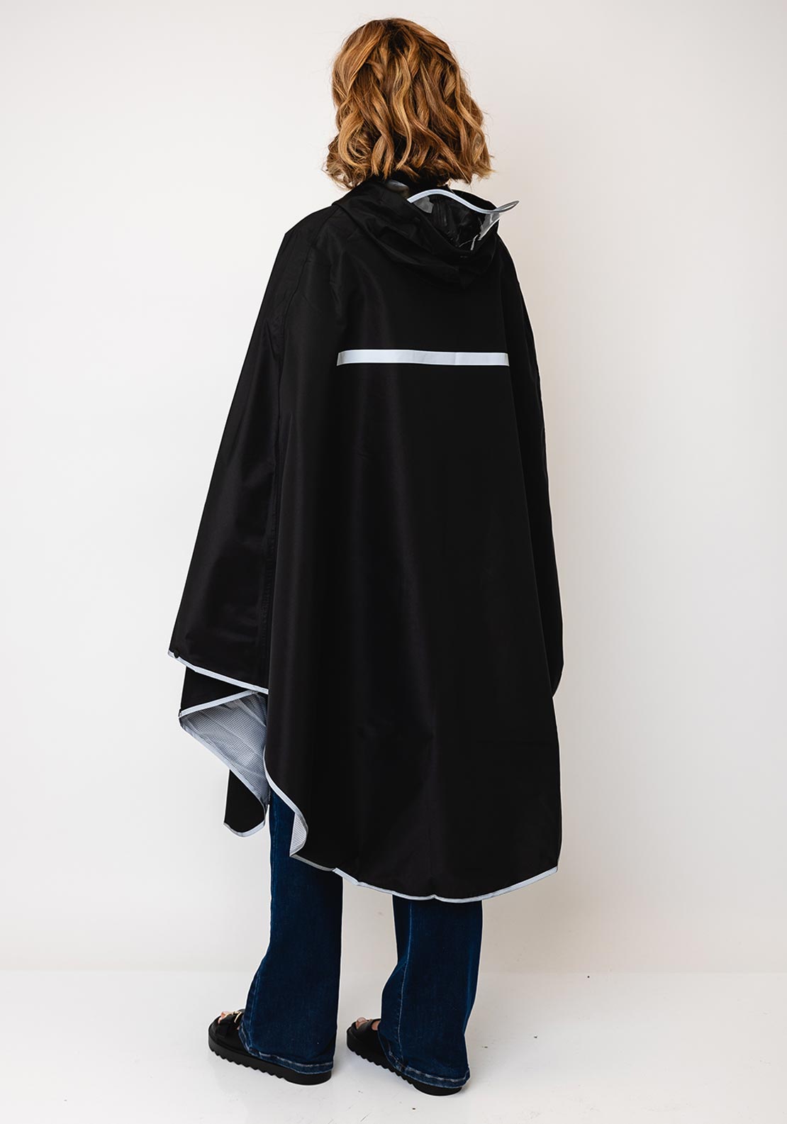 Serafina Collection One Size Rain Poncho, Black