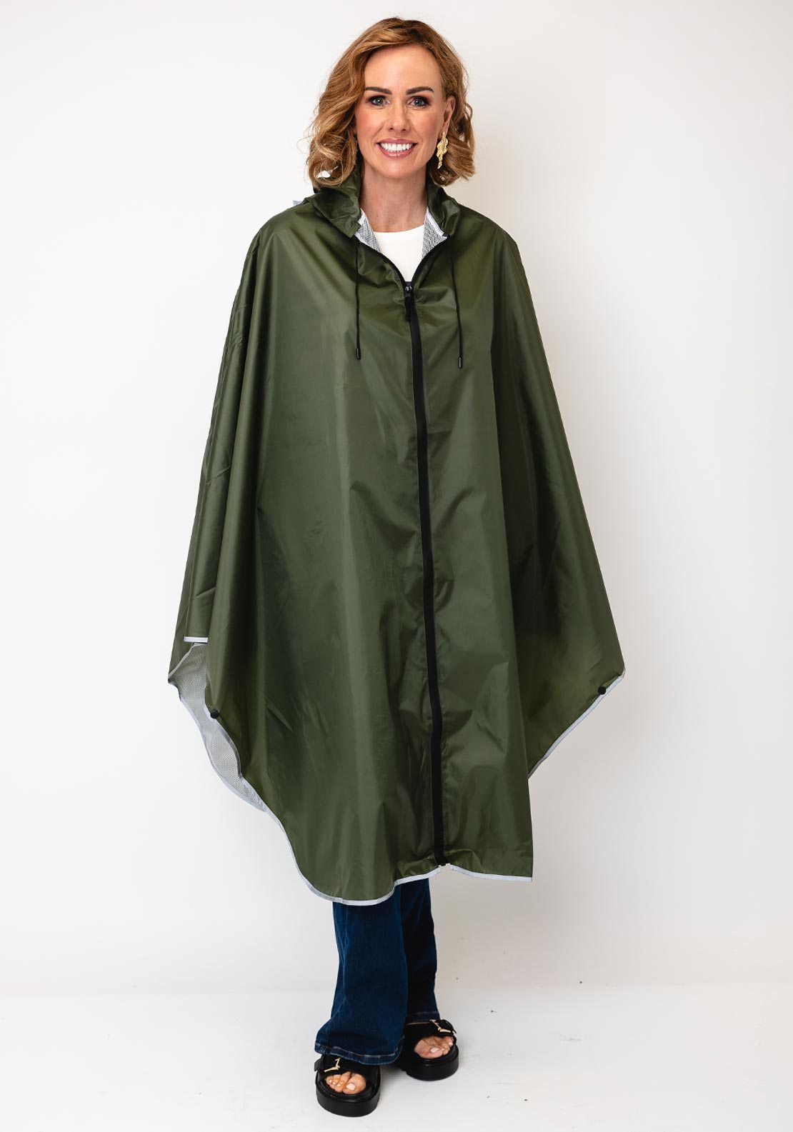 Serafina Collection One Size Rain Poncho, Green