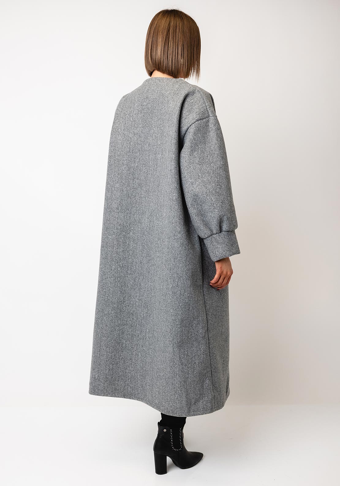 Serafina Collection One Size Wool Blend Coat, Grey