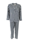 Serafina Collection Striped Satin Pyjama Set, Navy