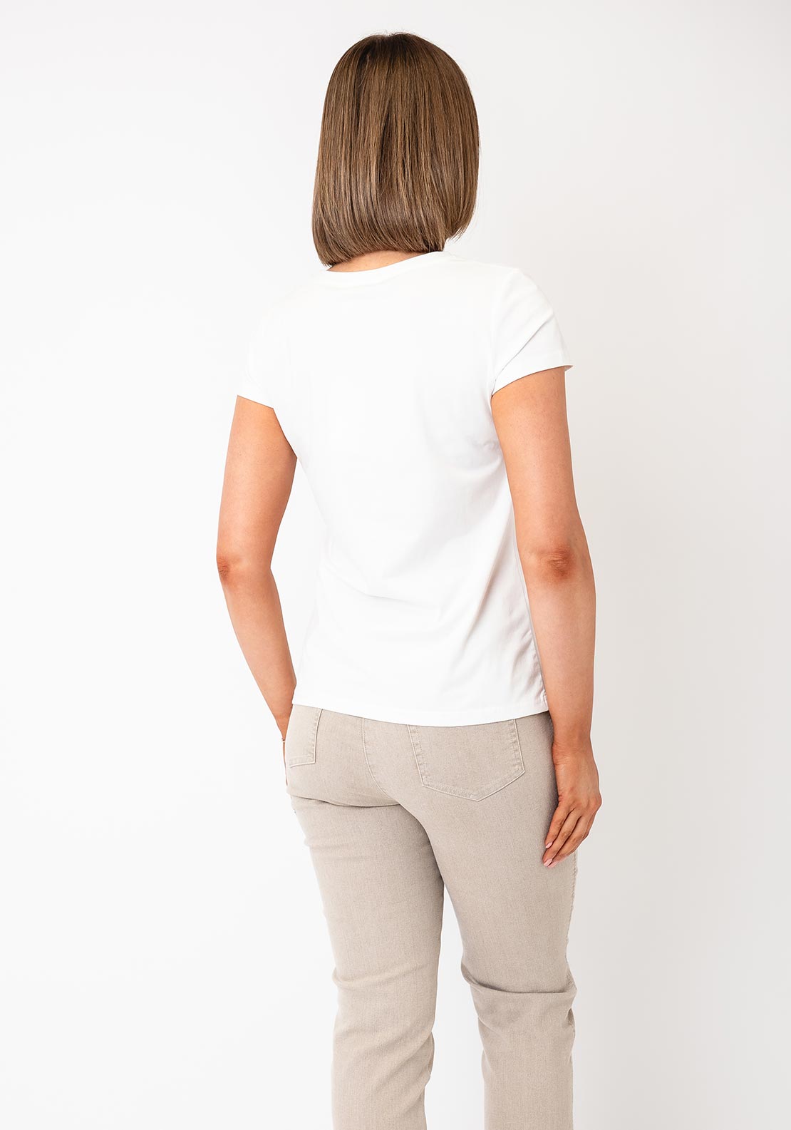 Serafina Shamrock with Rhinestone Detail T-Shirt, White