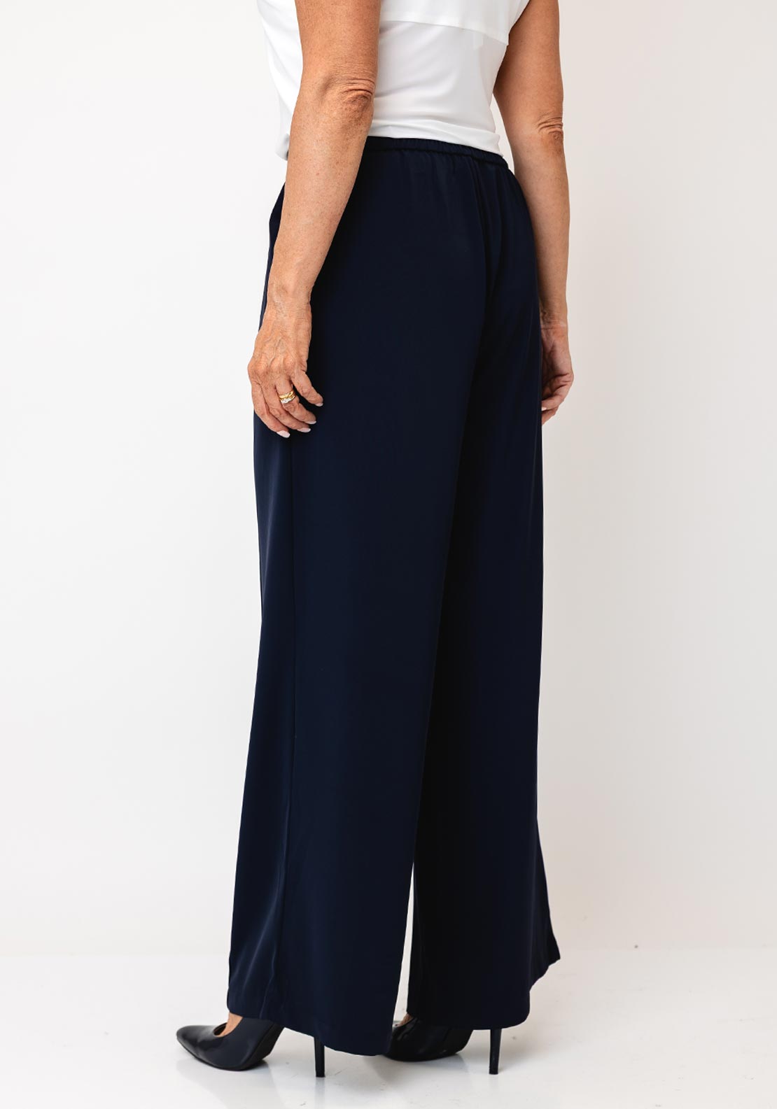 Serafina Tailored Wide Leg Trousers, Navy