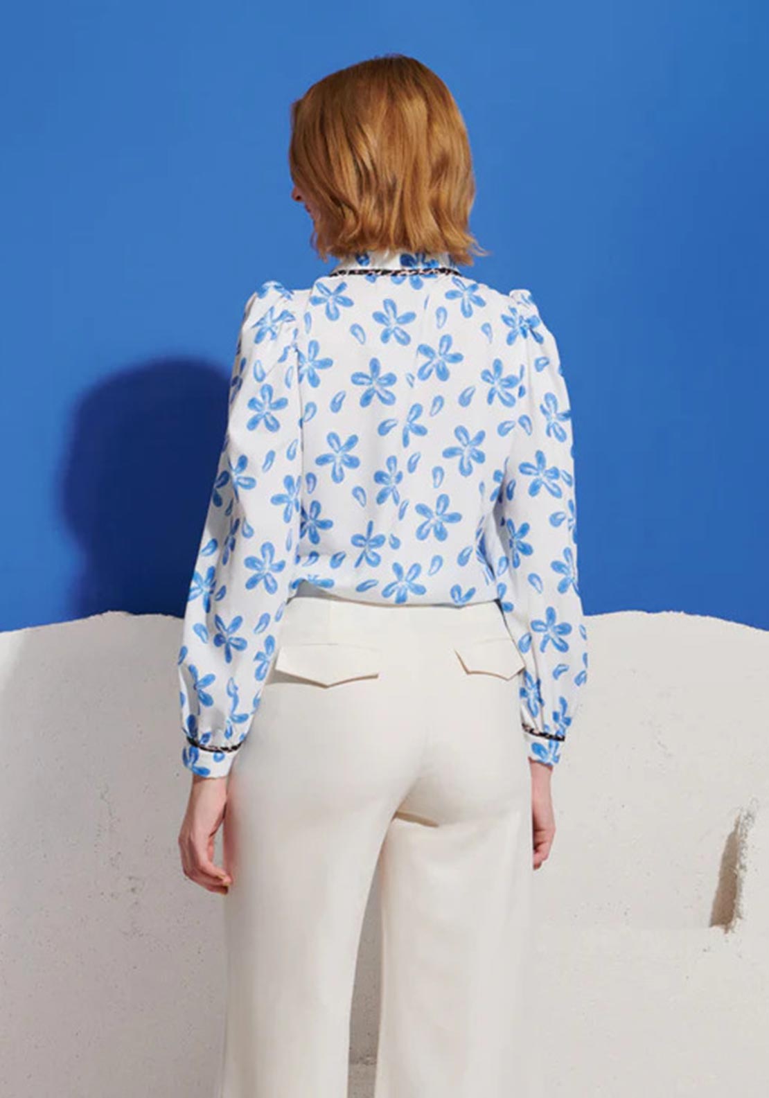 Sister Jane Siro Floral Print Blouse, White