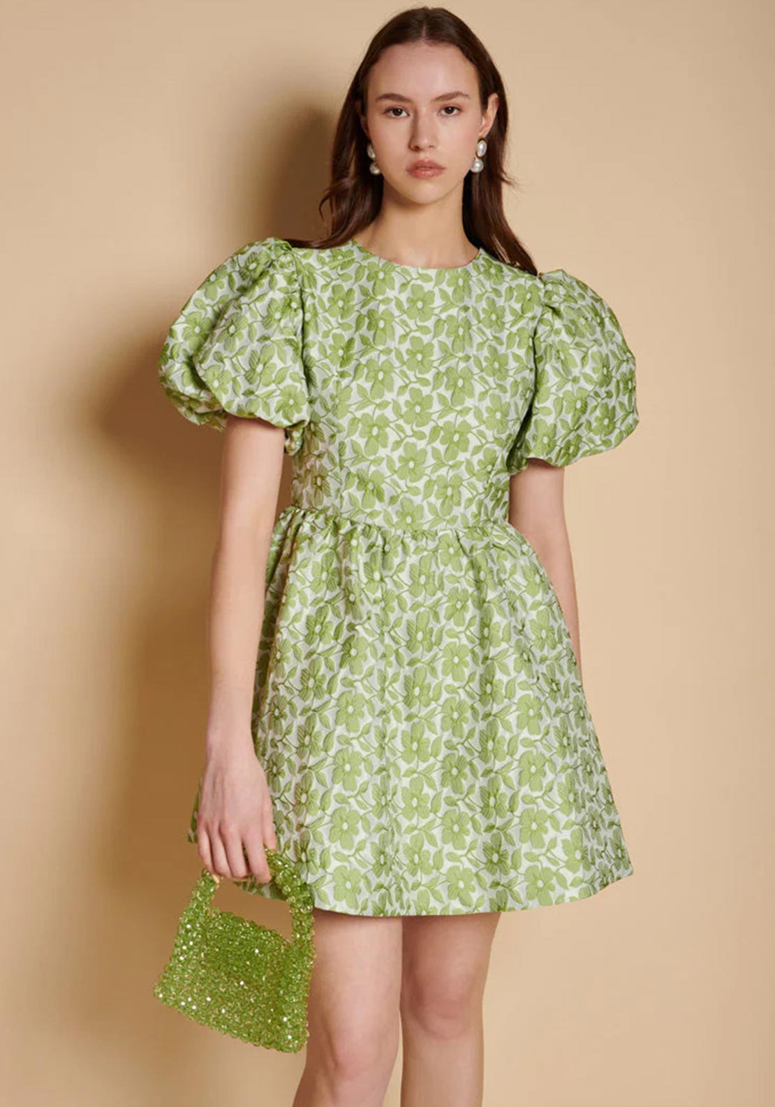 sister jane green dress Sister Jane Freja Jacqaurd Mini Dress, Green