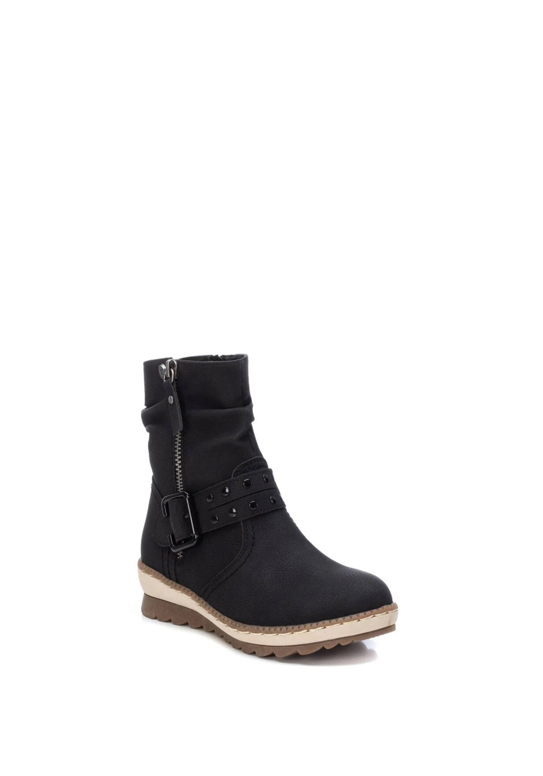 XTI Girls Buckle Ankle Boots, Black