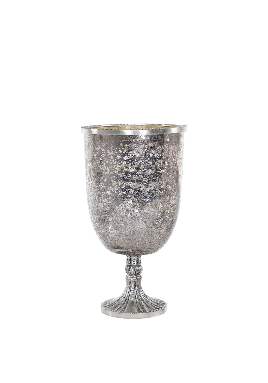 Fern Cottage Decorative Glass Candle Holder, Silver
