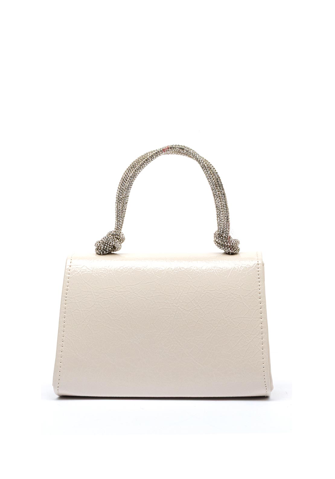 Sorento Meadow Point Diamante Brooch Distressed Mini Grab Bag, Cream