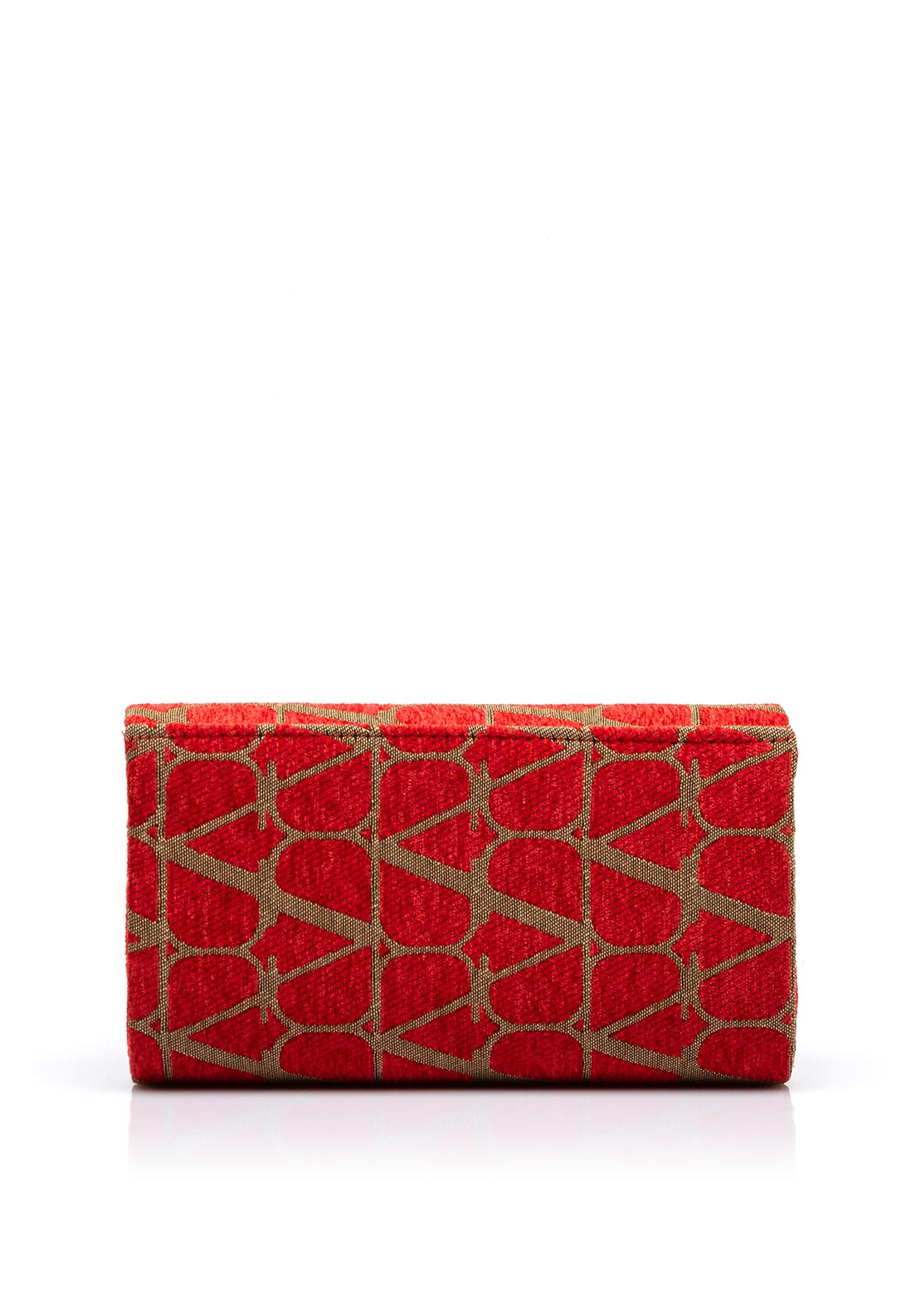 Sorento Peterstone Velvet Feel Patterned Clutch Bag, Red