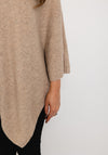 Soyaconcept Vianna Shimmery Knitted Poncho, Beige
