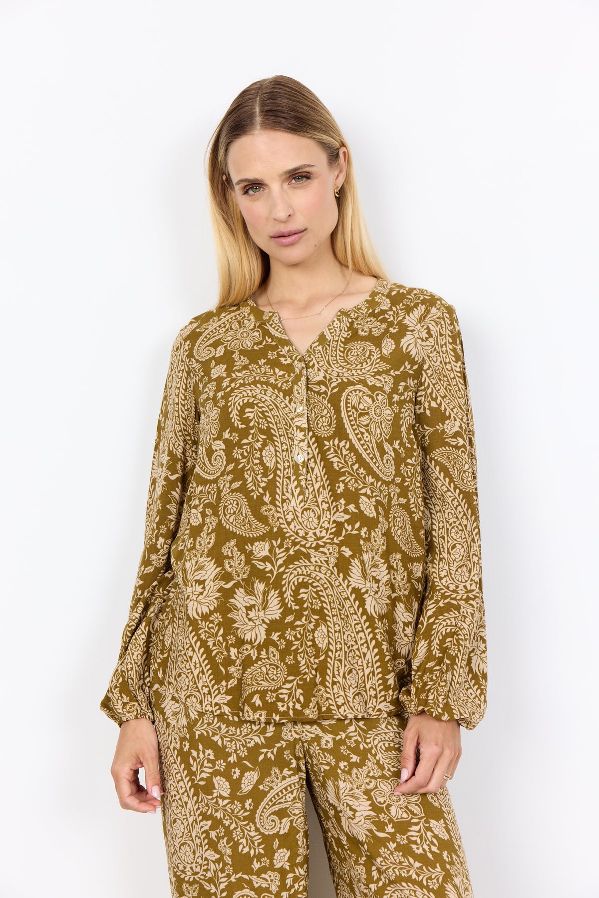 Soya Concept Valgerda V-Neck Blouse, Yellow