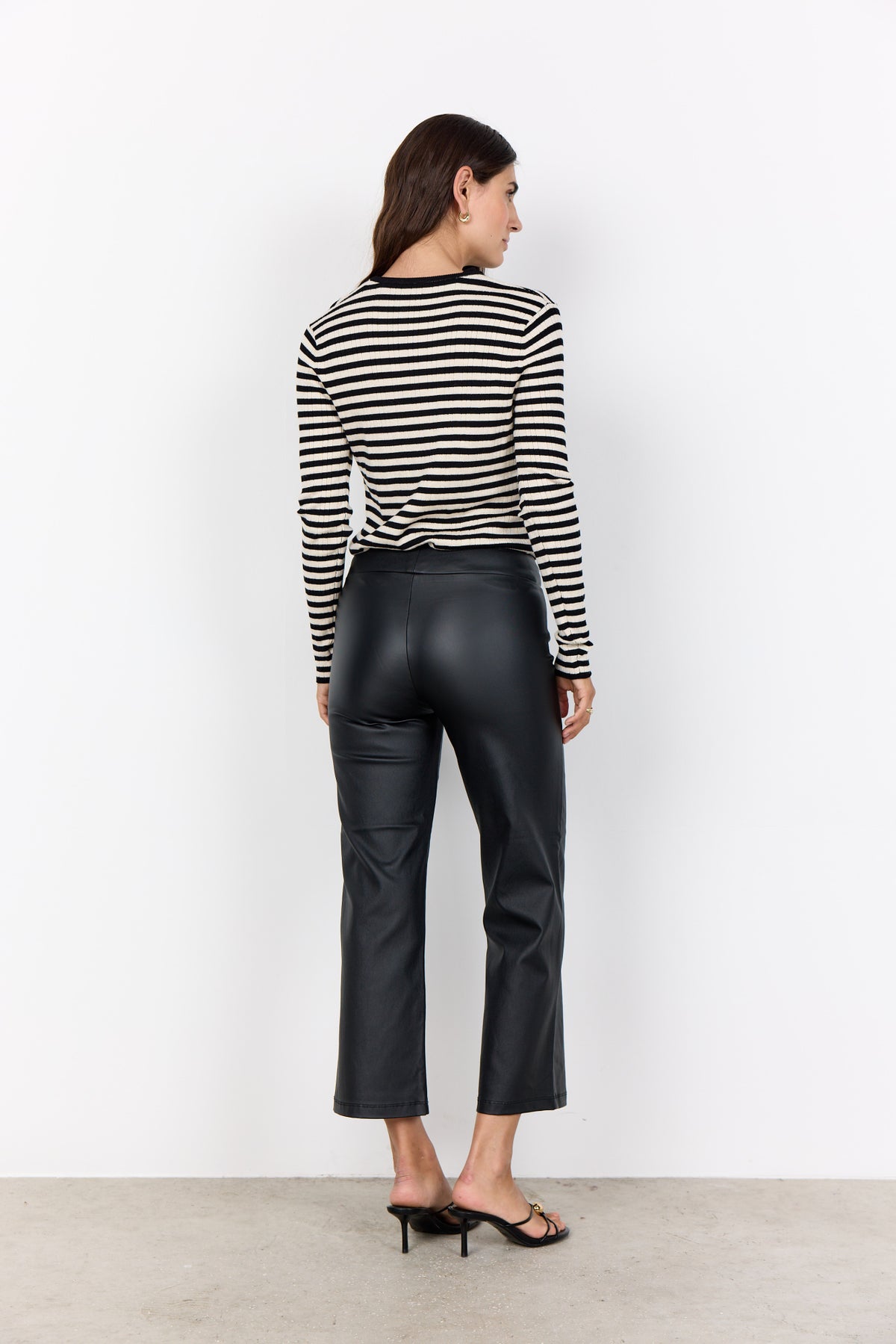 Soya Concept Pam Leather Trousers, Black