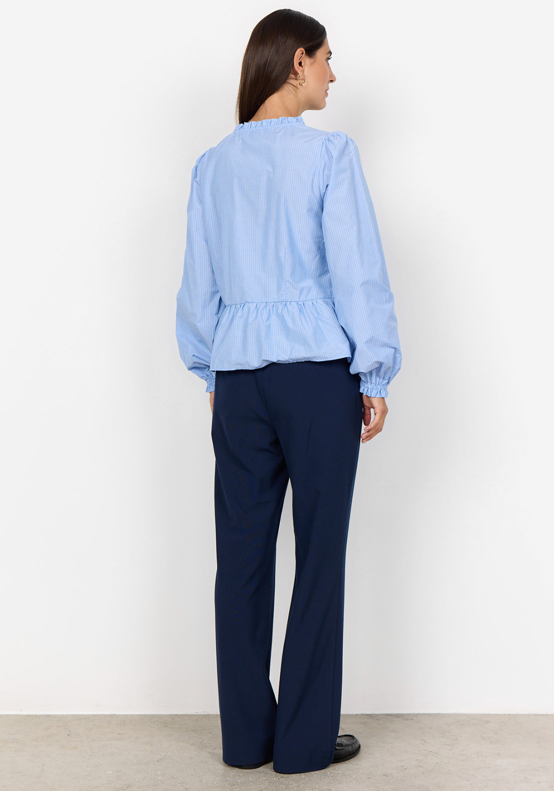 Soyaconcept Onari Pinstripe Elasticated Blouse, Blue