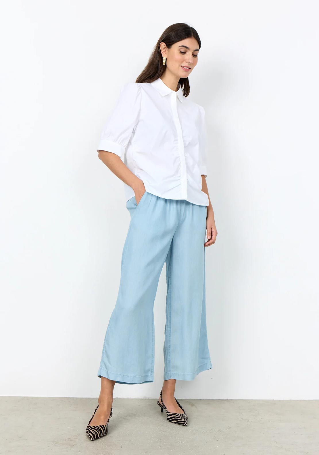 Soyaconcept Concealed Button Down Blouse, White