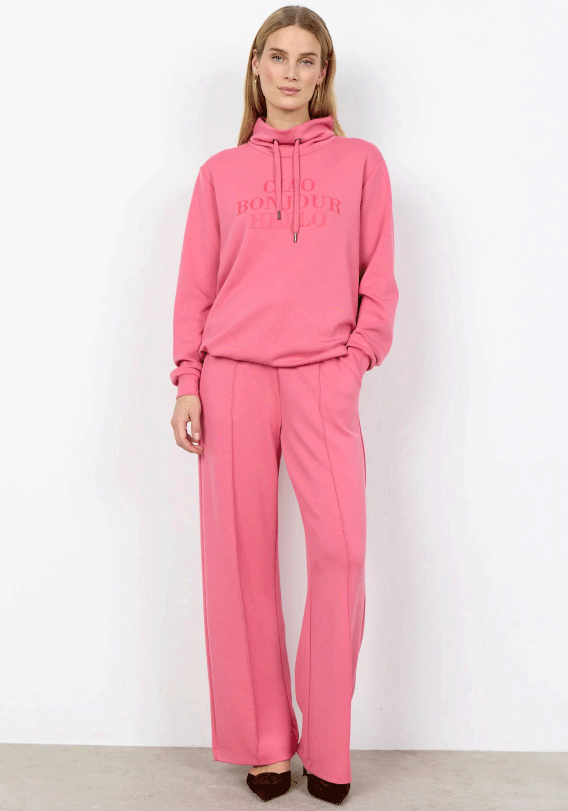 Soyaconcept Banu Funnel Neck Sweatshirt, Pink