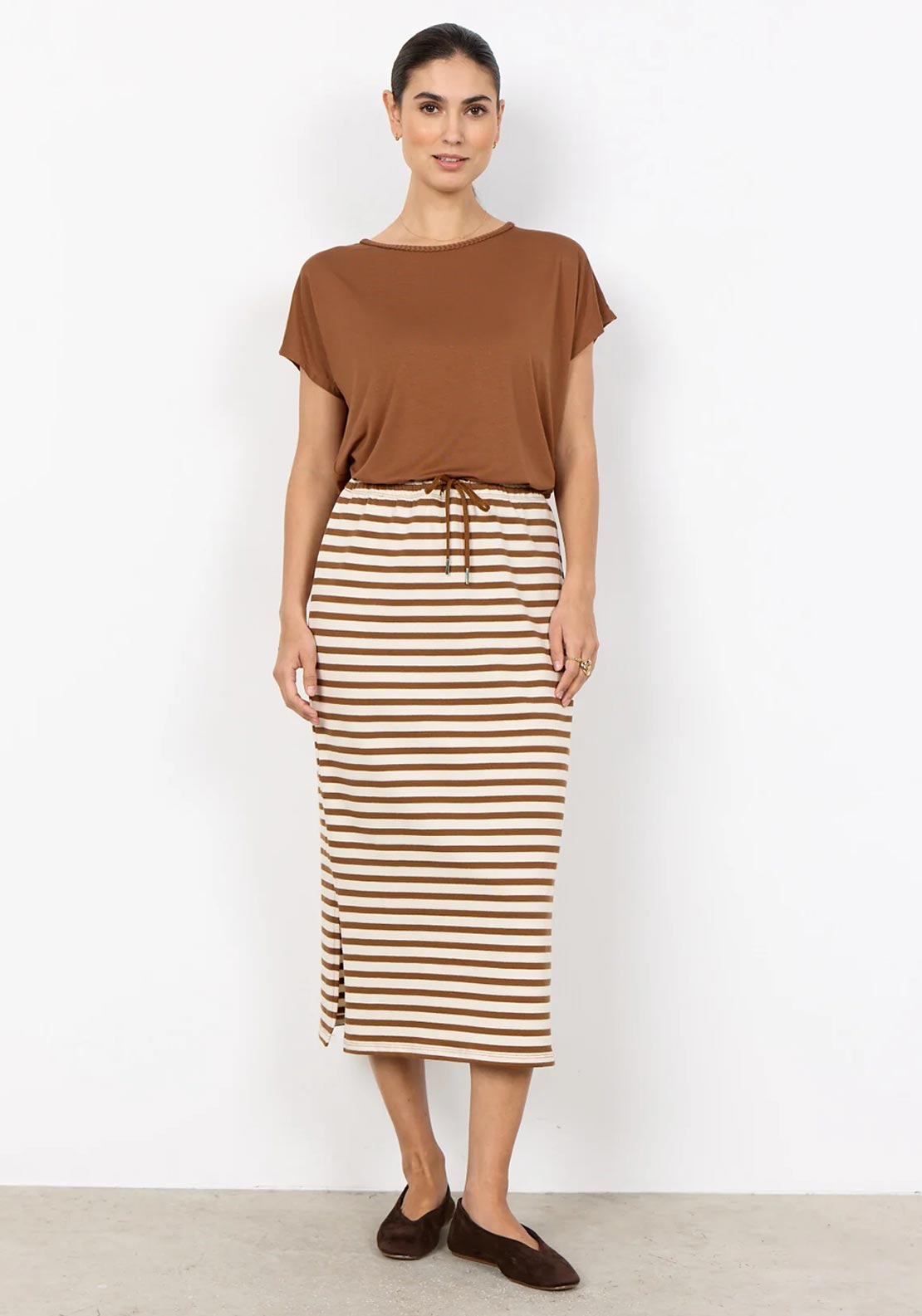 Soyaconcept Braided Detail T-Shirt, Tan