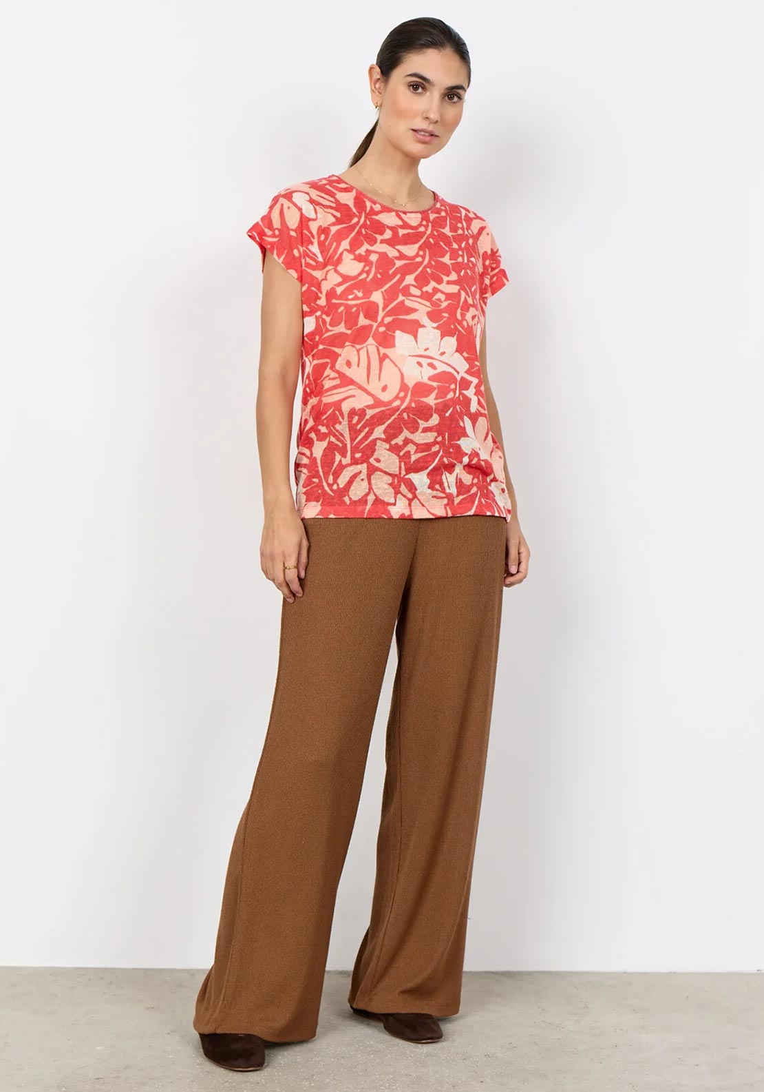 Soyaconcept Geometric T-Shirt, Red Multi