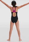 Speedo Girls Hyperboom Muscleback Swimsuit, Black