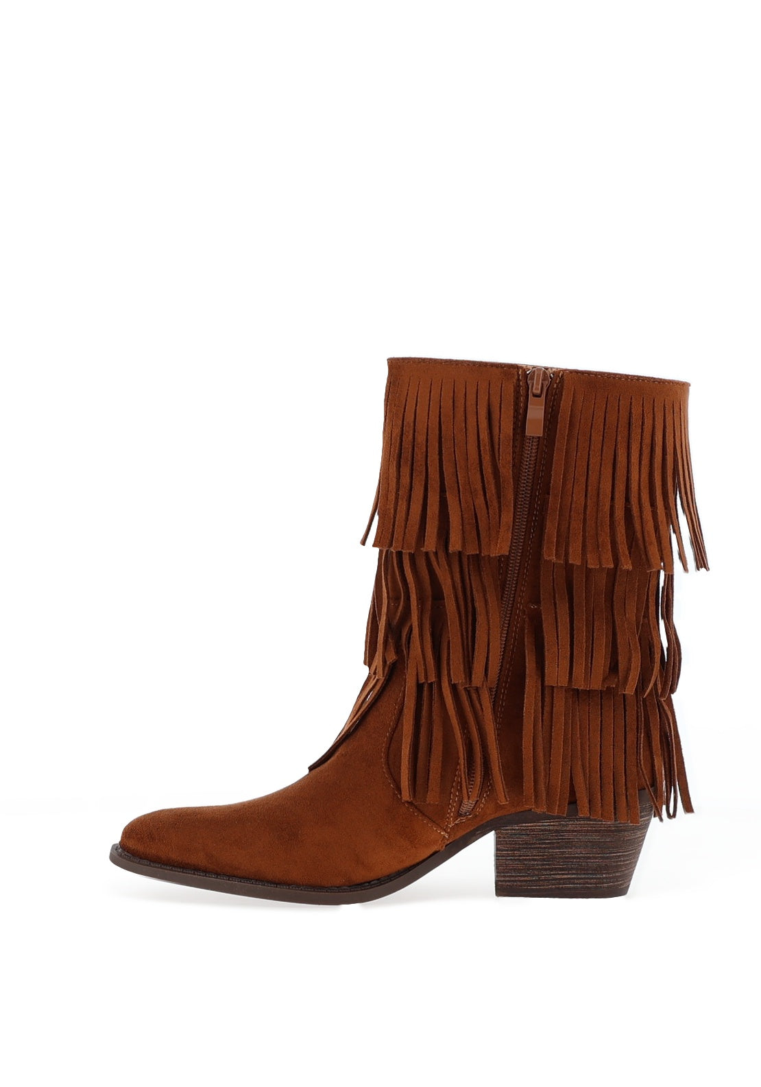 Zen Collection Faux Suede Tassel Boots, Tan