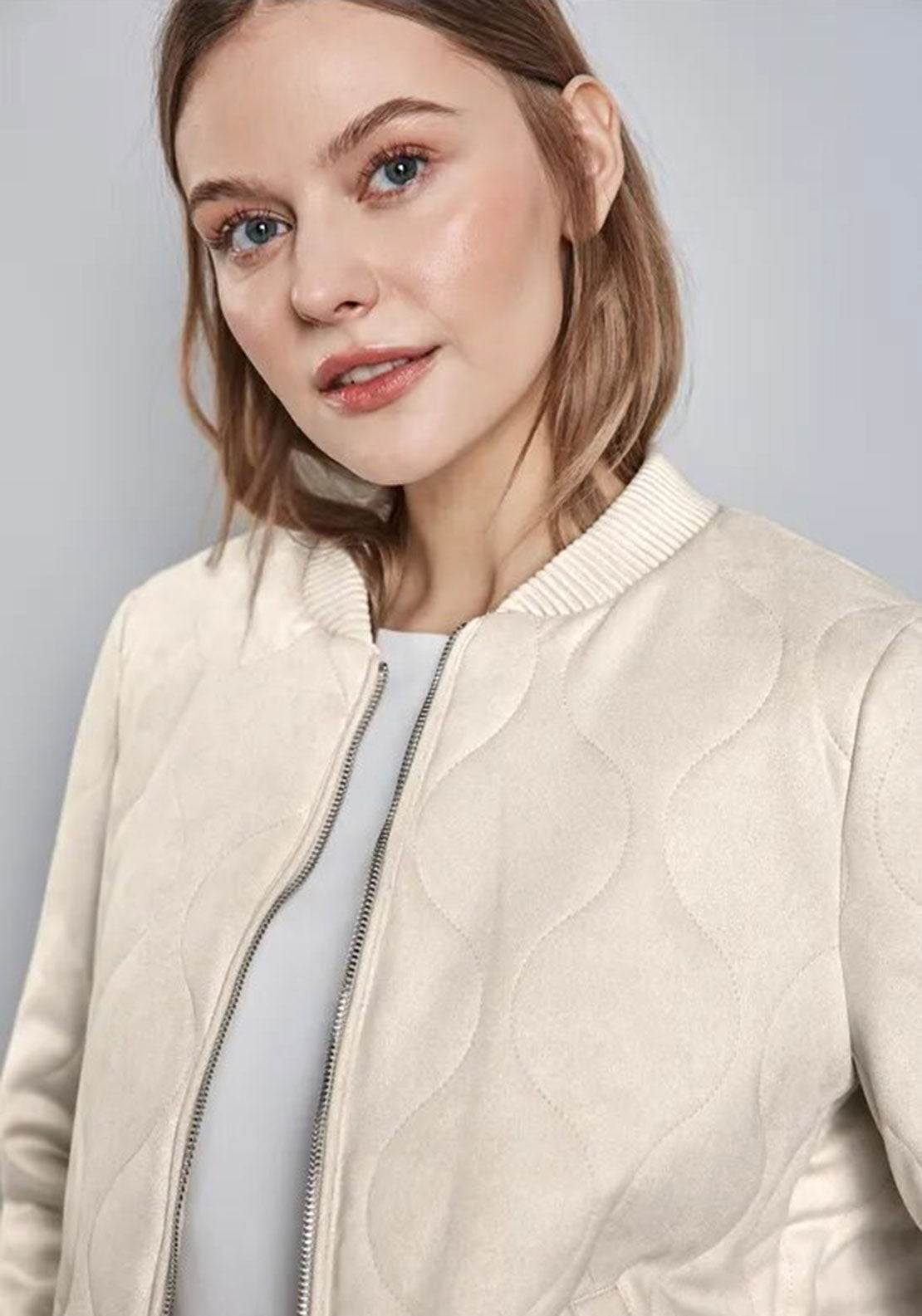 Street One Onion Quilt Jacket, Cream
