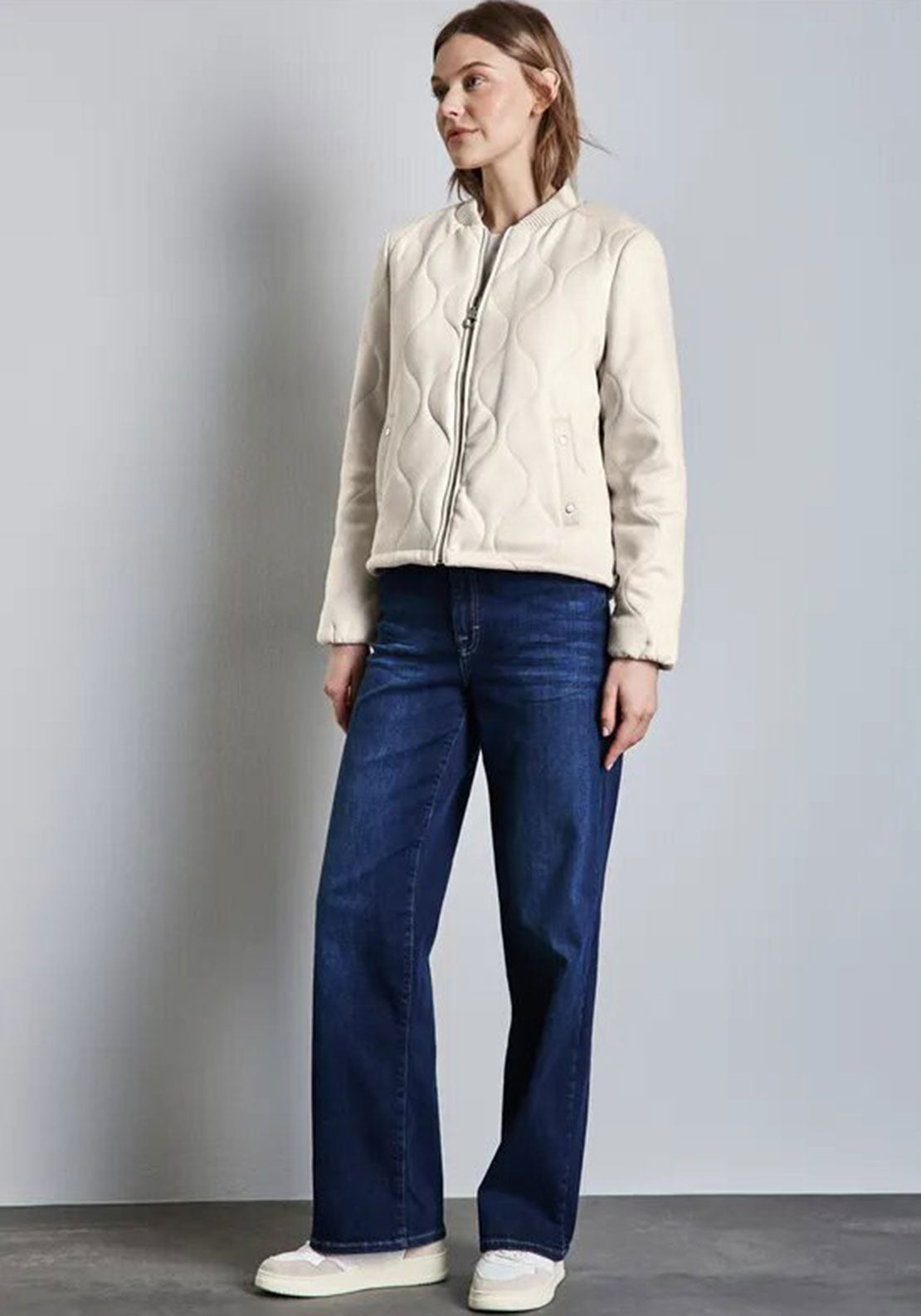 Street One Onion Quilt Jacket, Cream