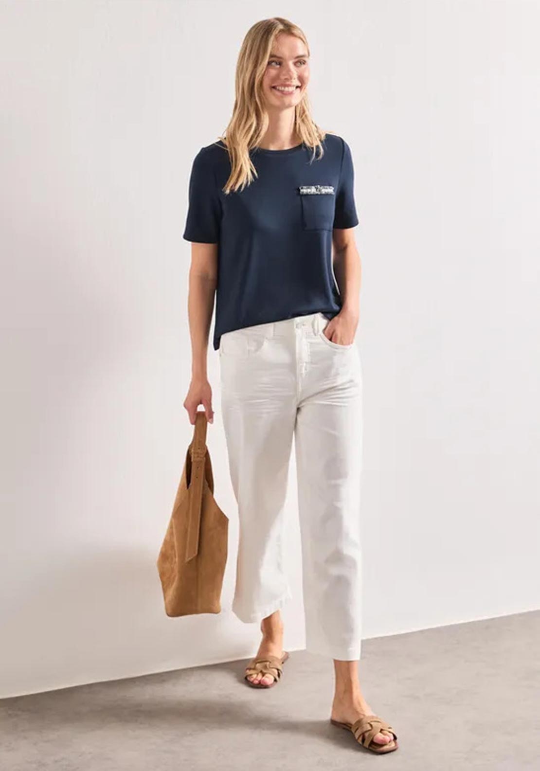 Street One Chest Pocket Detail T-Shirt, Navy