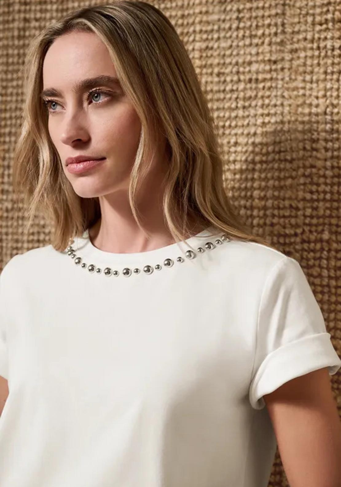 Street One Basic with Studded Detail T-Shirt, White