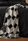Style Sisters Monochrome Knitted Cube Throw 150x180cm, Black & White