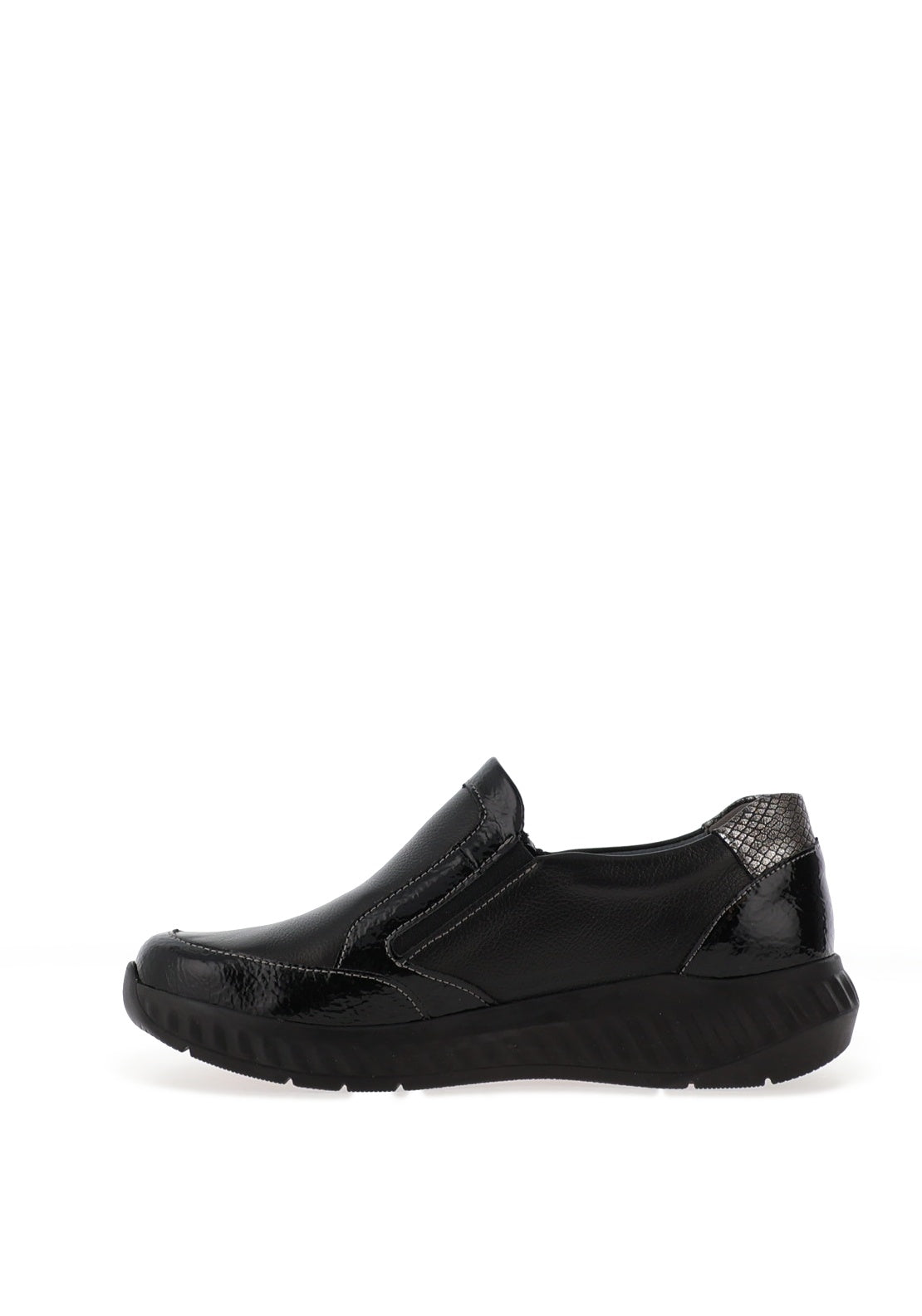 Suave Burgos Leather Slip On Comfort Shoe, Black