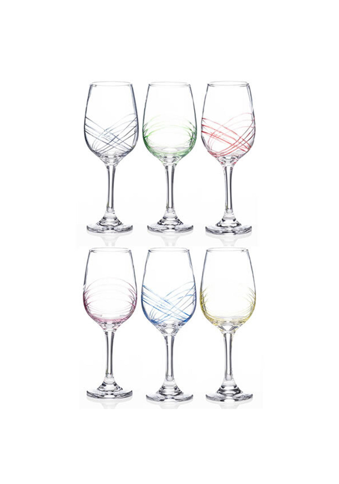 Newgrange Living S/6 Rainbow Party Wine Glasses