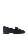 Tamaris Leather Suede Buckle Loafers, Navy