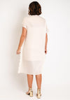 Thanny Pleated Frilled Trim Midi One Size Dress, Beige
