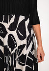 Thanny Pleated Abstract Print Midi Dress, Black