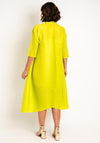 Thanny Pleated V One Size Dress, Lime Green