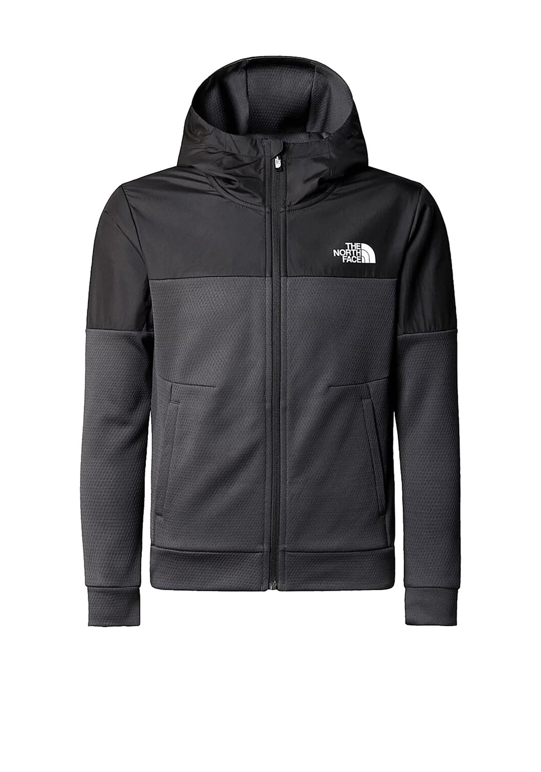The North Face Boys Athletics Full Zip Hoodie, Black/Grey