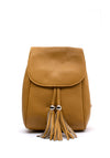 Zen Collection Pebbled Tassel Backpack, Mustard