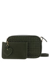 Zen Collection Weaved Crossbody Bag and Pouch, Green
