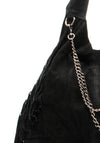Zen Collection Faux Suede Fringe Shoulder Bag, Black