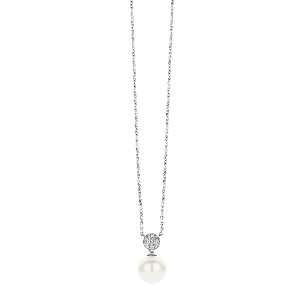 Ti Sento Pearl Drop Necklace, Silver