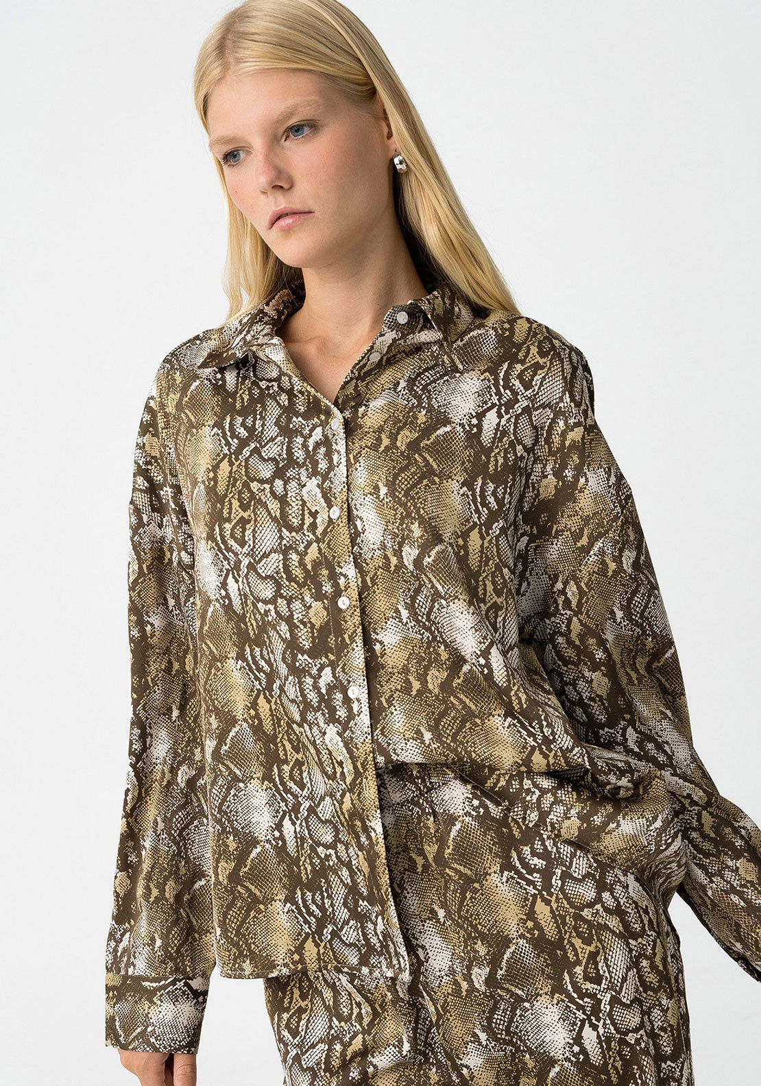 Tiffosi Dalini Snake Print Blouse, Green