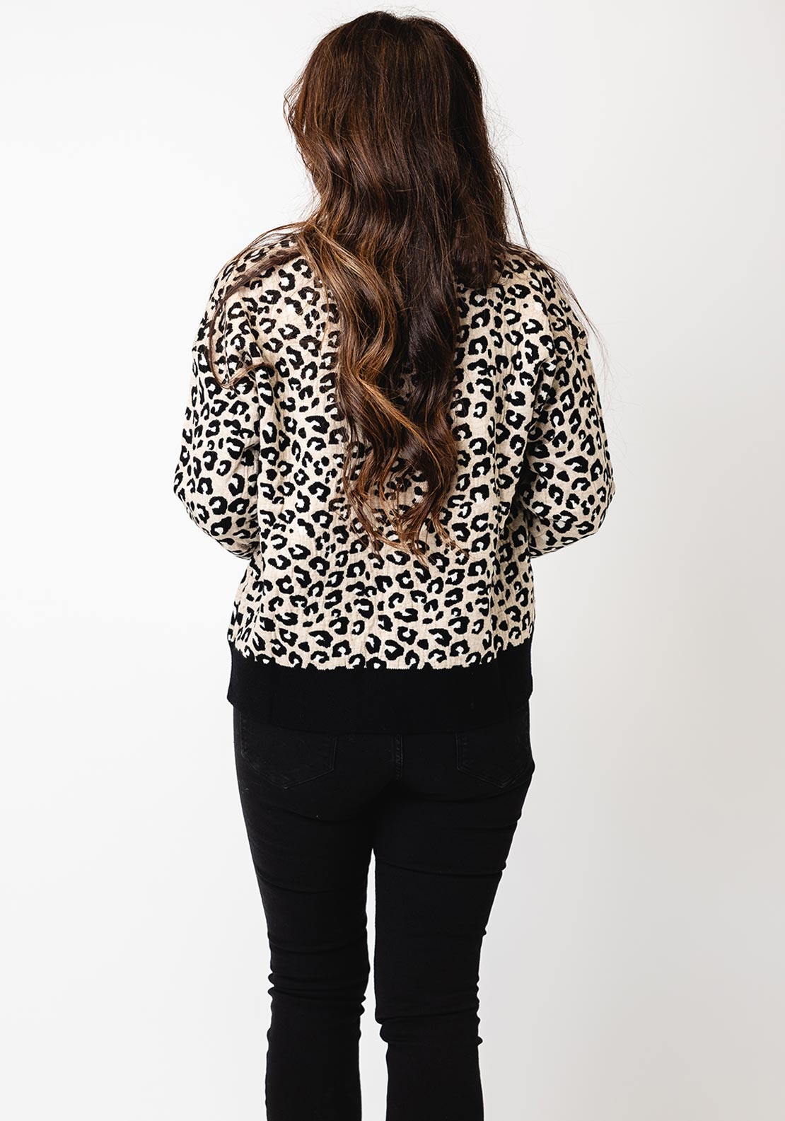 Tiffosi Midge Leopard Knit Jumper, Beige