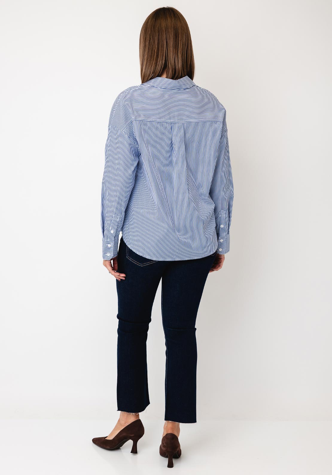 Tiffosi Button Up Striped Shirt, Blue and White