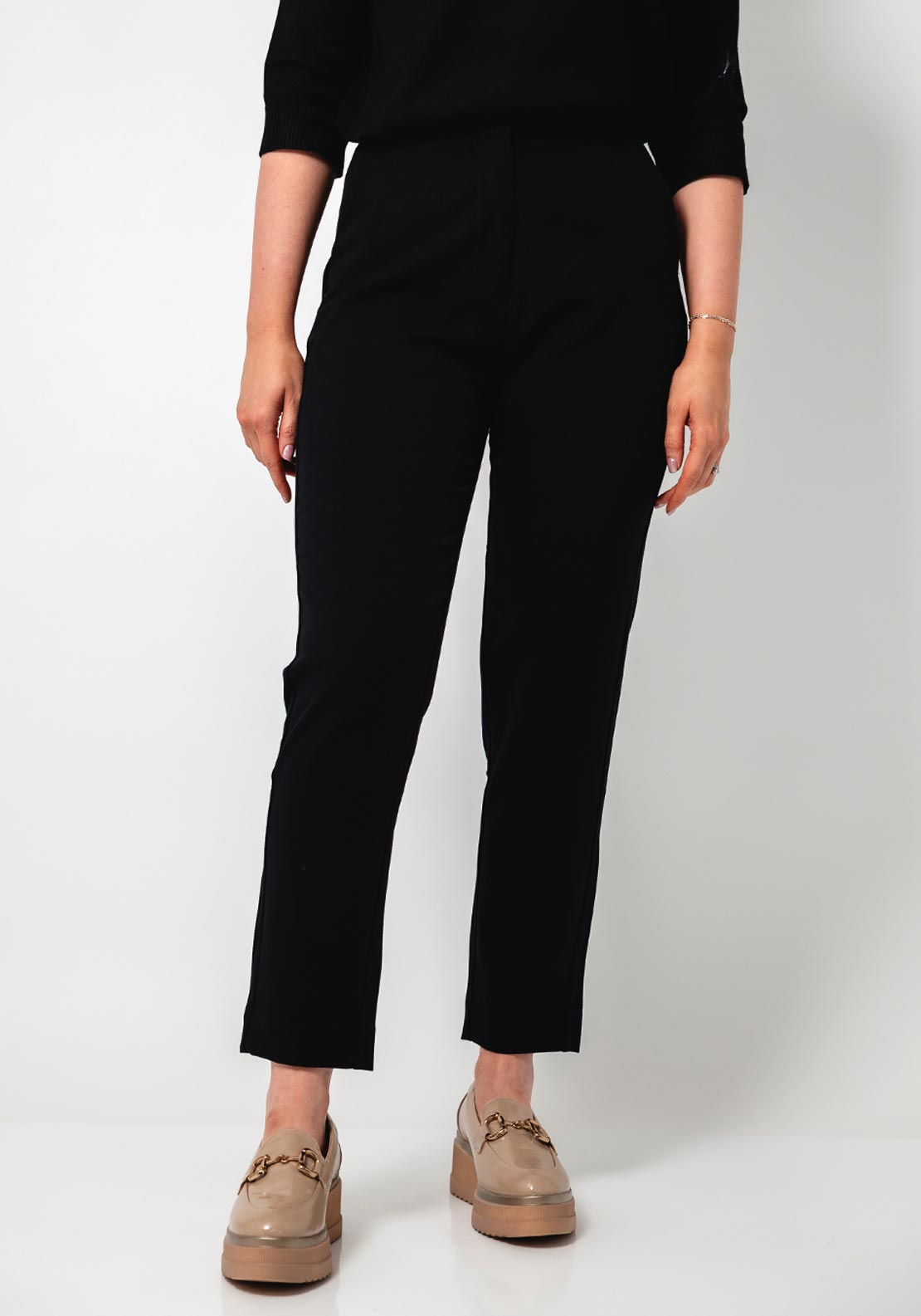 Tiffosi Violeta Straight Leg Trousers, Black