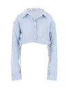 Tiffosi Girl Doll Crop Long Sleeve Stripe Shirt, Blue