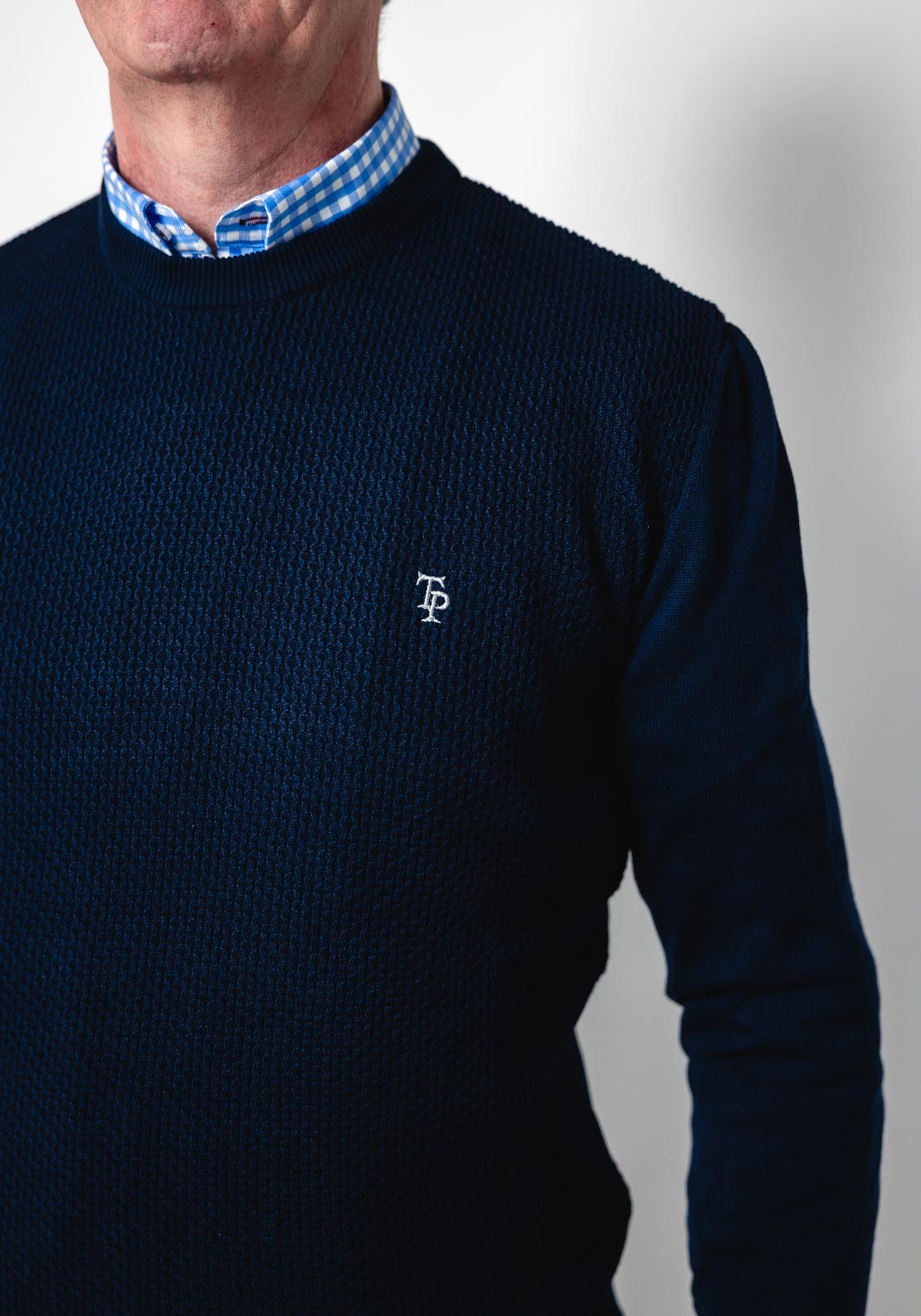Tom Penn Waffle Knit Sweater, Navy