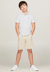 Tommy Hilfiger Boy Essential Flag Short Sleeve Polo, White