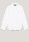 Tommy Hilfiger Boy Long Sleeve Waffle Shirt, White