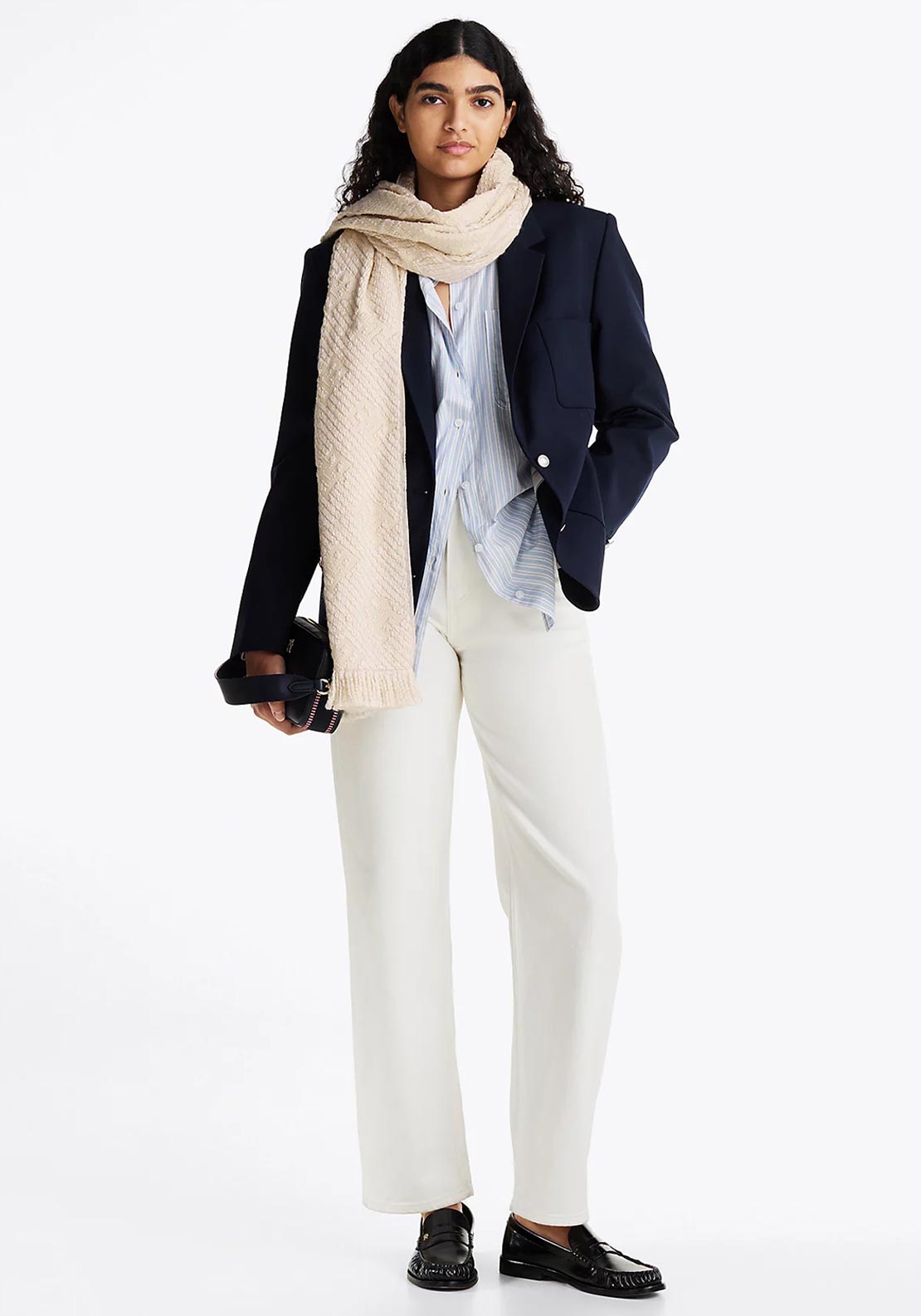 Tommy Hilfiger Chic Wool Blend Scarf, Cream