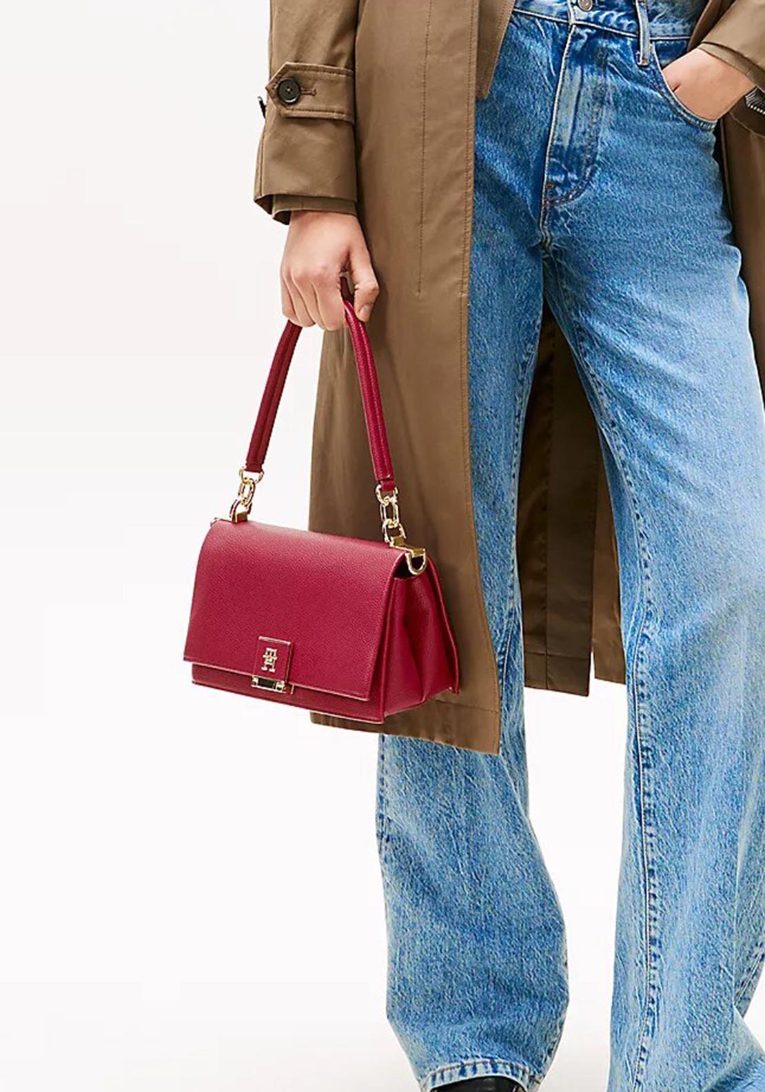 Tommy Hilfiger Flap Closure Crossbody Bag, Rouge